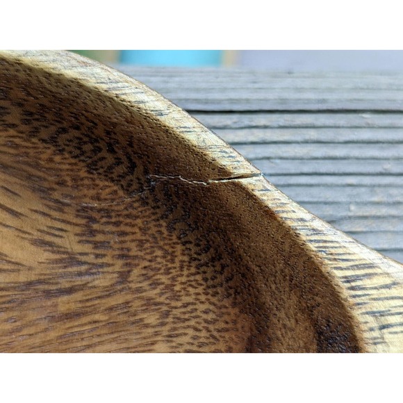 Leilani Monkey Pod Wood Tray Hand Crafted Three Parts Mid Century Philippines - Picture 11 of 12